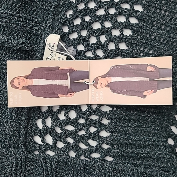 Simply Noelle Womens Flip to Wear Long/Short Green Knit Cardigan Wrap Sweater OS - Picture 5 of 13